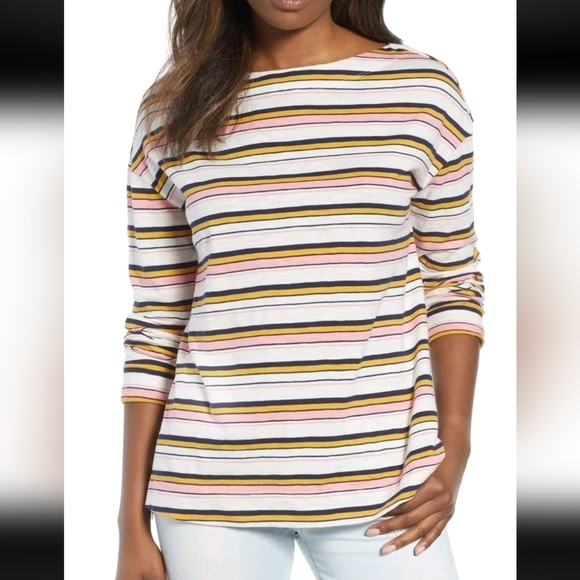Caslon Tops - Caslon,Striped Multicolor Women's Top,Size 1x